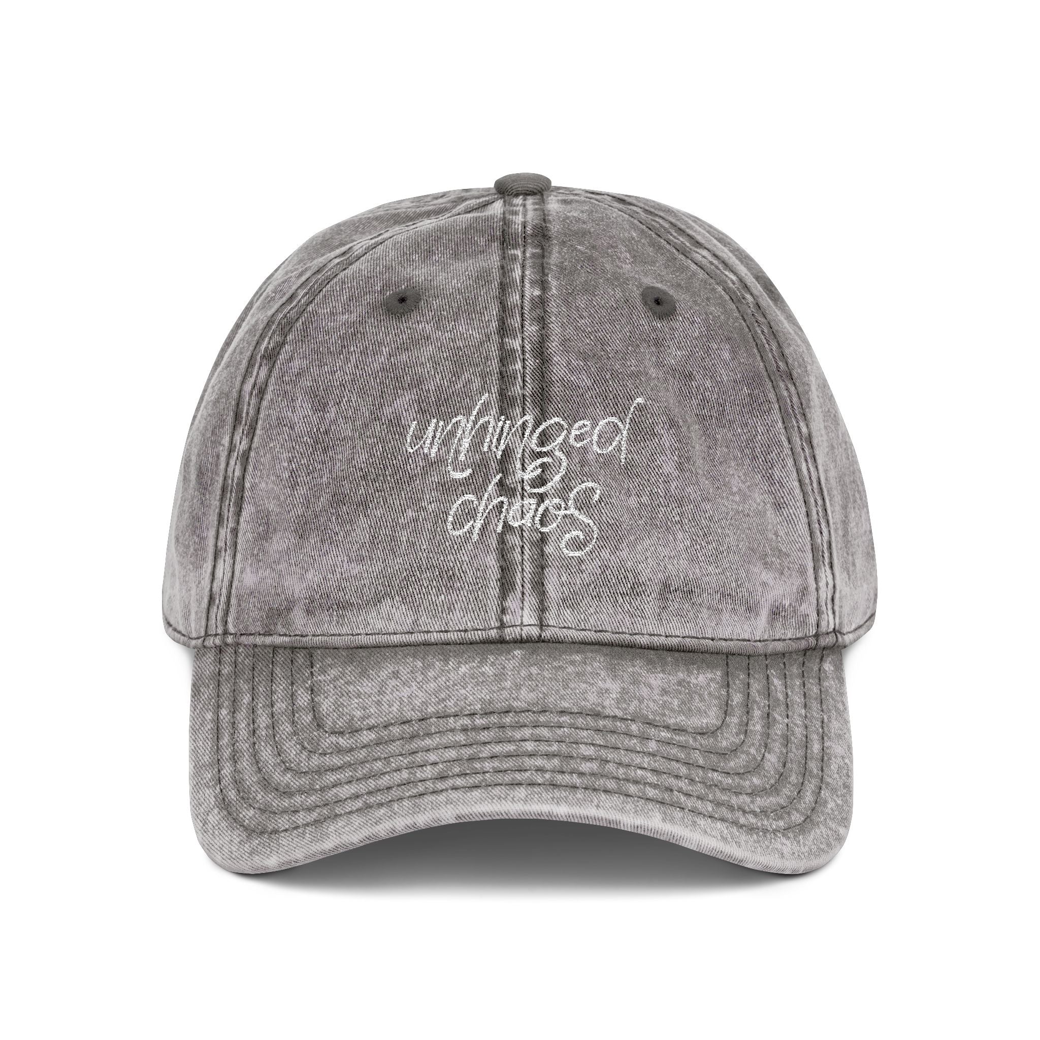 Funny Embroidered Hat for Women | “unhinged chaos” | Minimalist Baseball Cap | Trendy Hat | Gift for Her | Aesthetic Hat