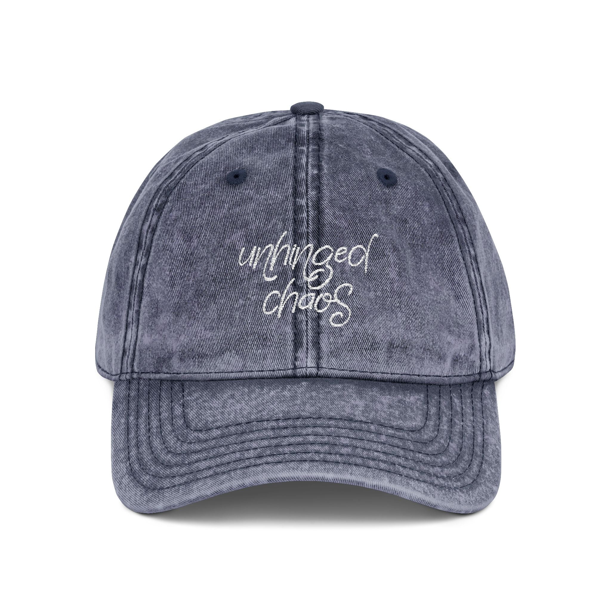 Funny Embroidered Hat for Women | “unhinged chaos” | Minimalist Baseball Cap | Trendy Hat | Gift for Her | Aesthetic Hat