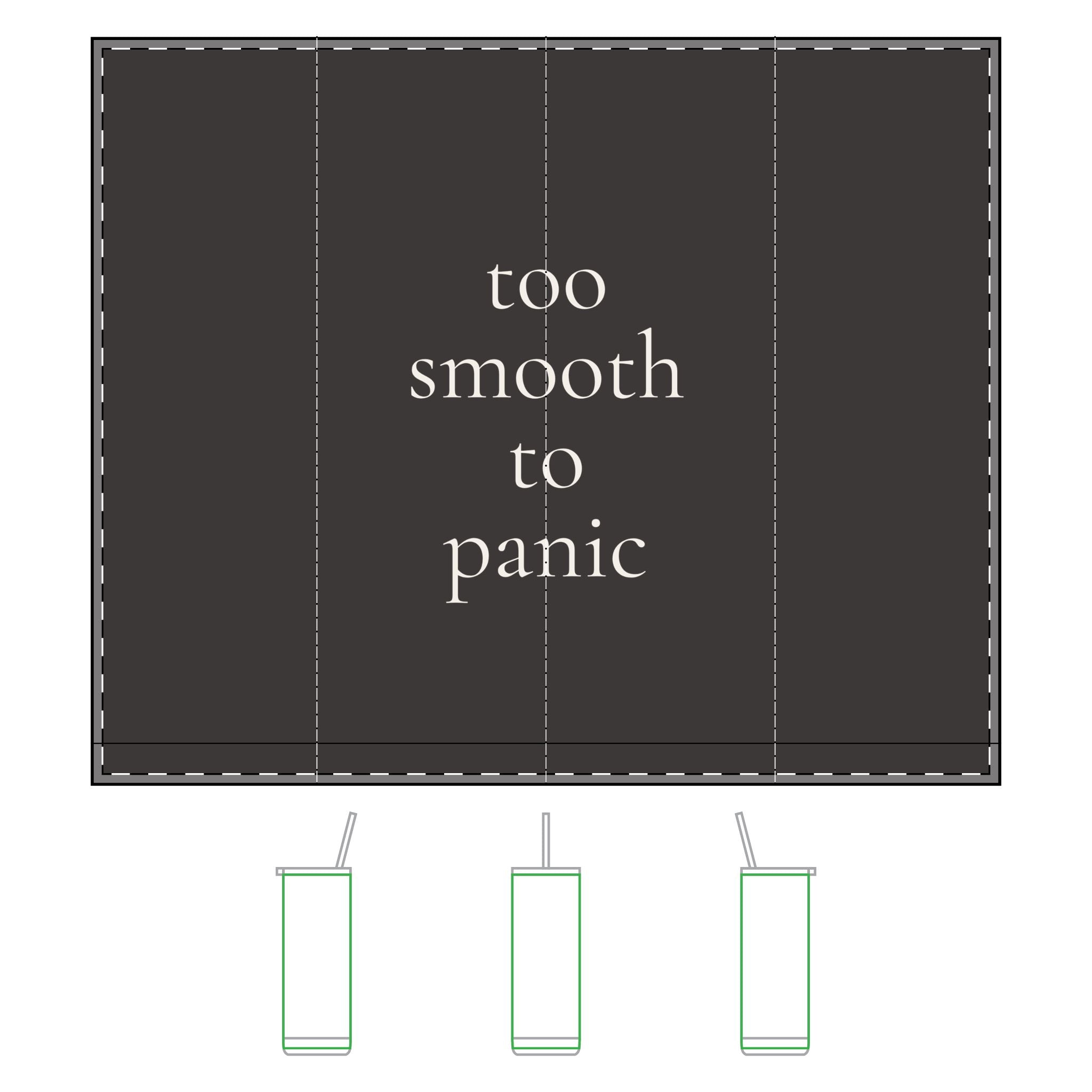 "too smooth to panic" | 20oz Tumbler Minimalist Insulated Travel Cup | Maintenance Era | Group Chat Energy
