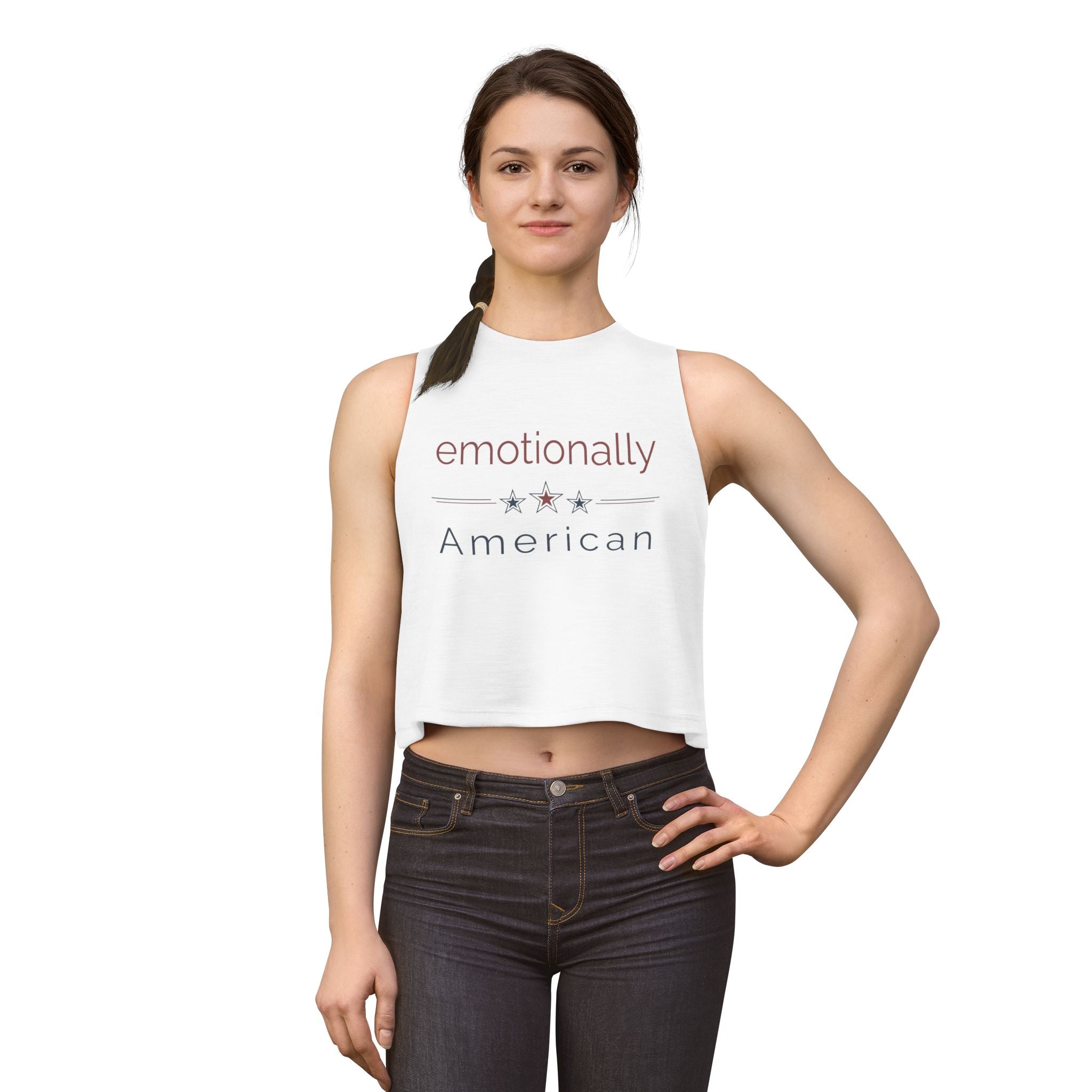 "emotionally american" | Crop Top | Red White & Unfiltered | Group Chat Energy