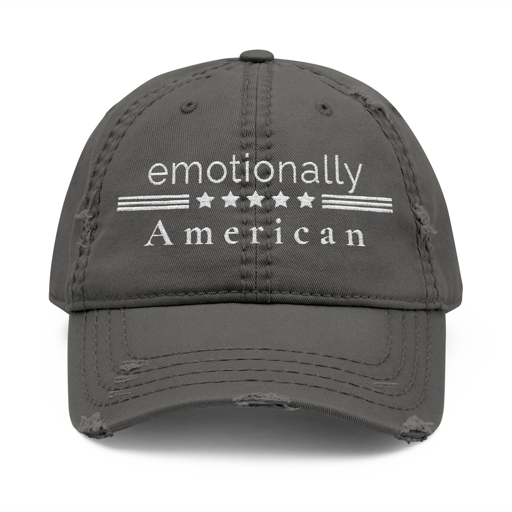 "Emotionally American" | Patriotic hat | Red White & Unfiltered | Group Chat Energy