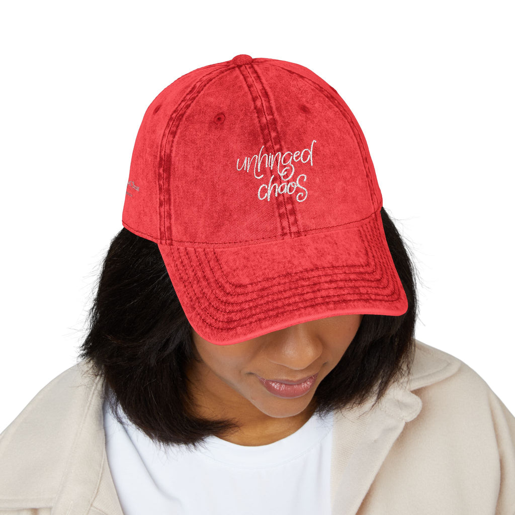 Funny Embroidered Hat for Women | “unhinged chaos” | Minimalist Baseball Cap | Trendy Hat | Gift for Her | Aesthetic Hat