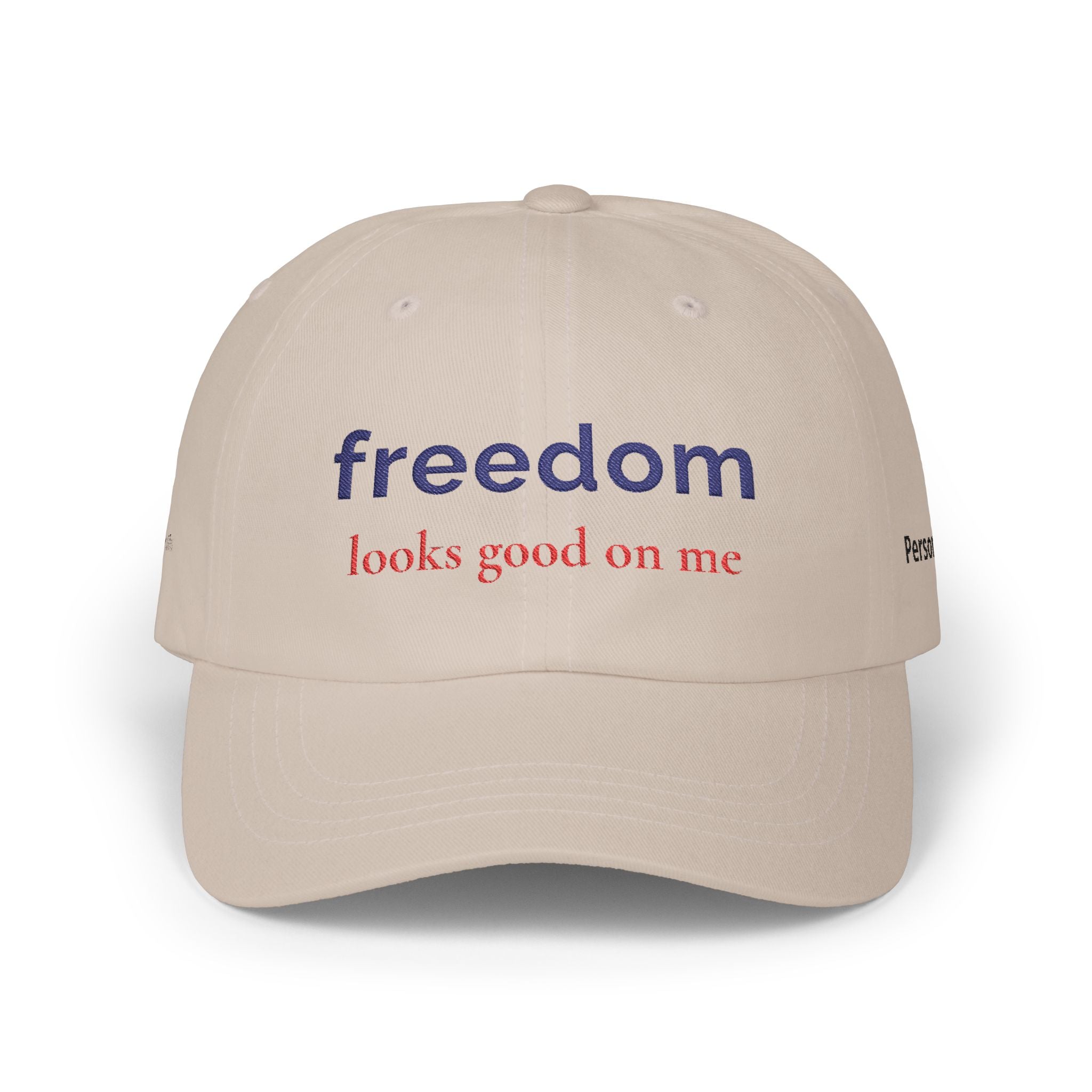 Patriotic Hat for Women | “Freedom looks good on me” Embroidered Baseball Cap | Americana Aesthetic Hat | Fourth of July Outfit