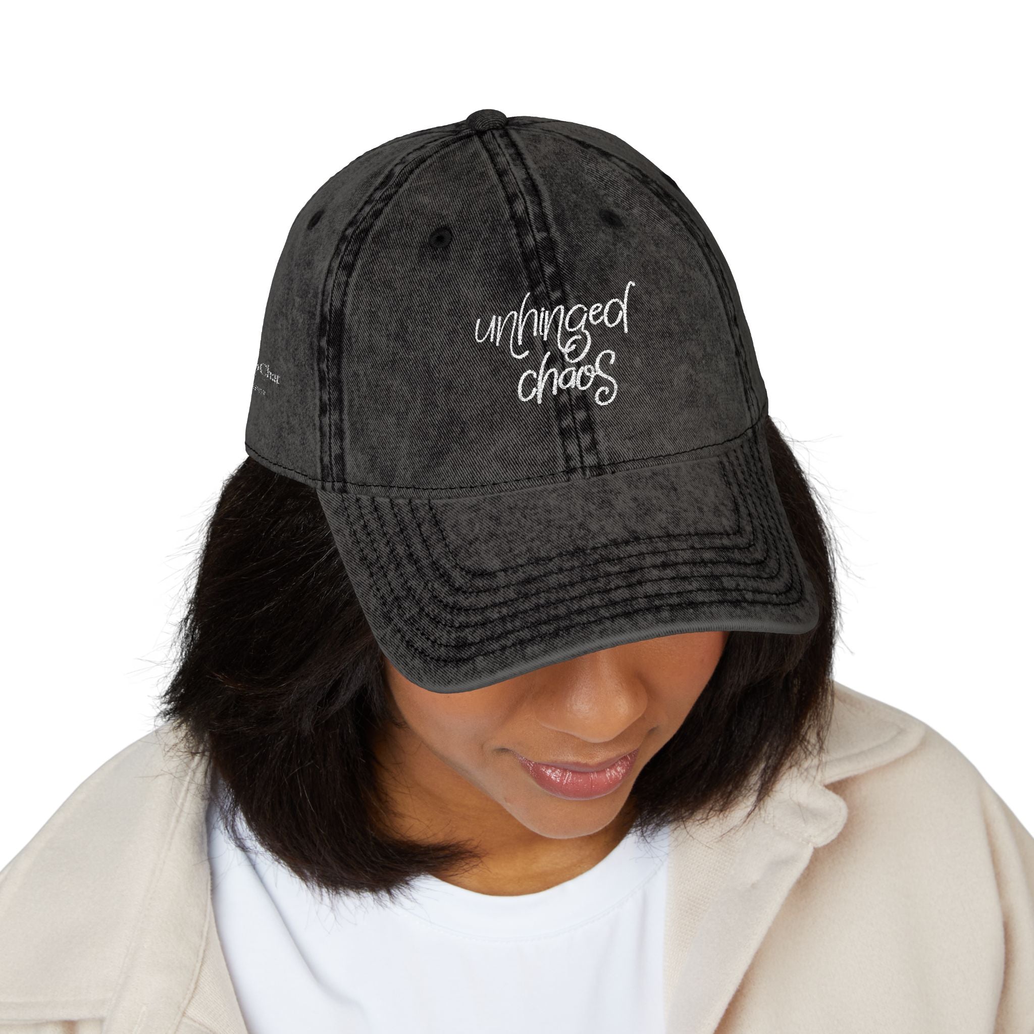 Funny Embroidered Hat for Women | “unhinged chaos” | Minimalist Baseball Cap | Trendy Hat | Gift for Her | Aesthetic Hat