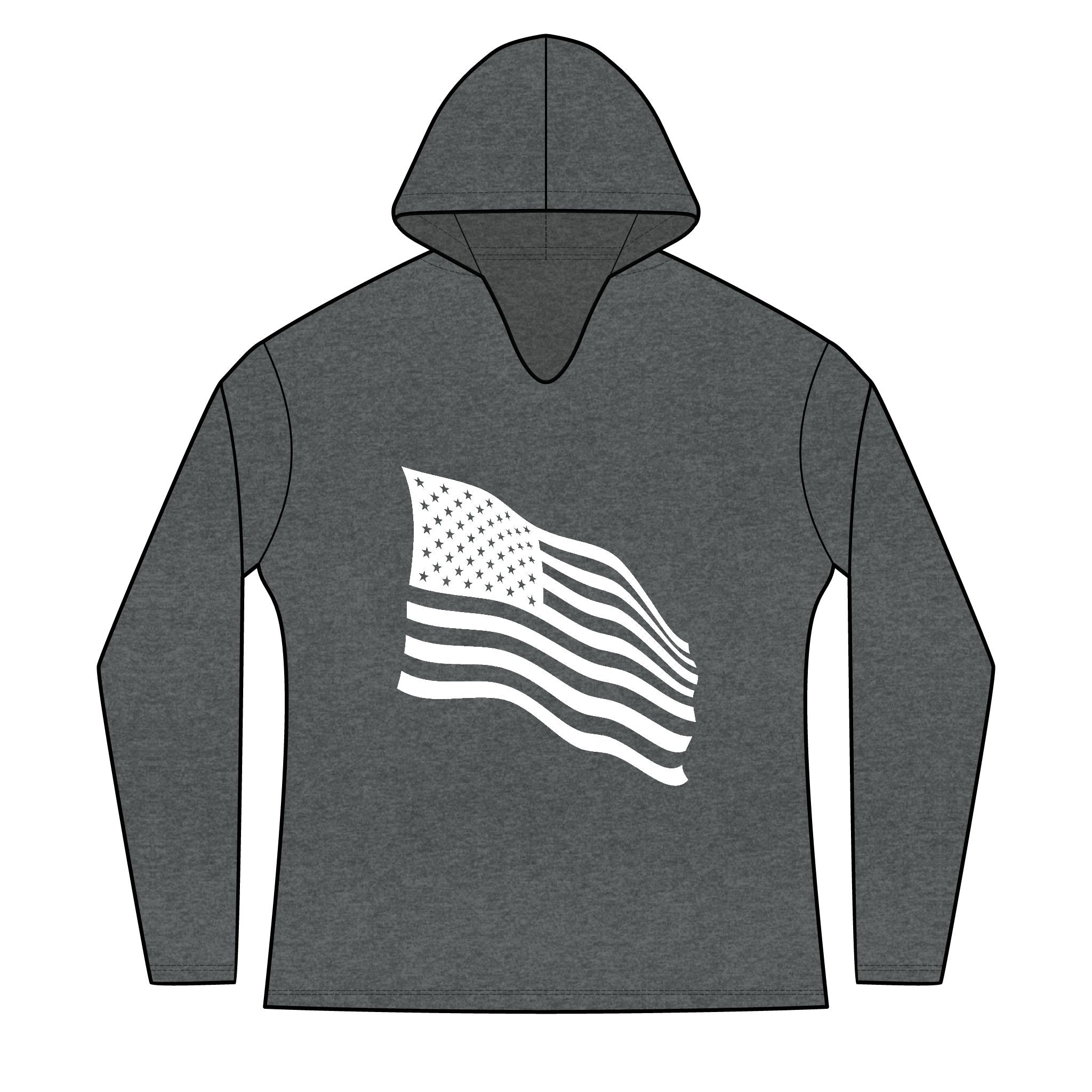 Freedom looks good on me | Waving American Flag Hoodie | Women's Long Sleeve Patriotic Top