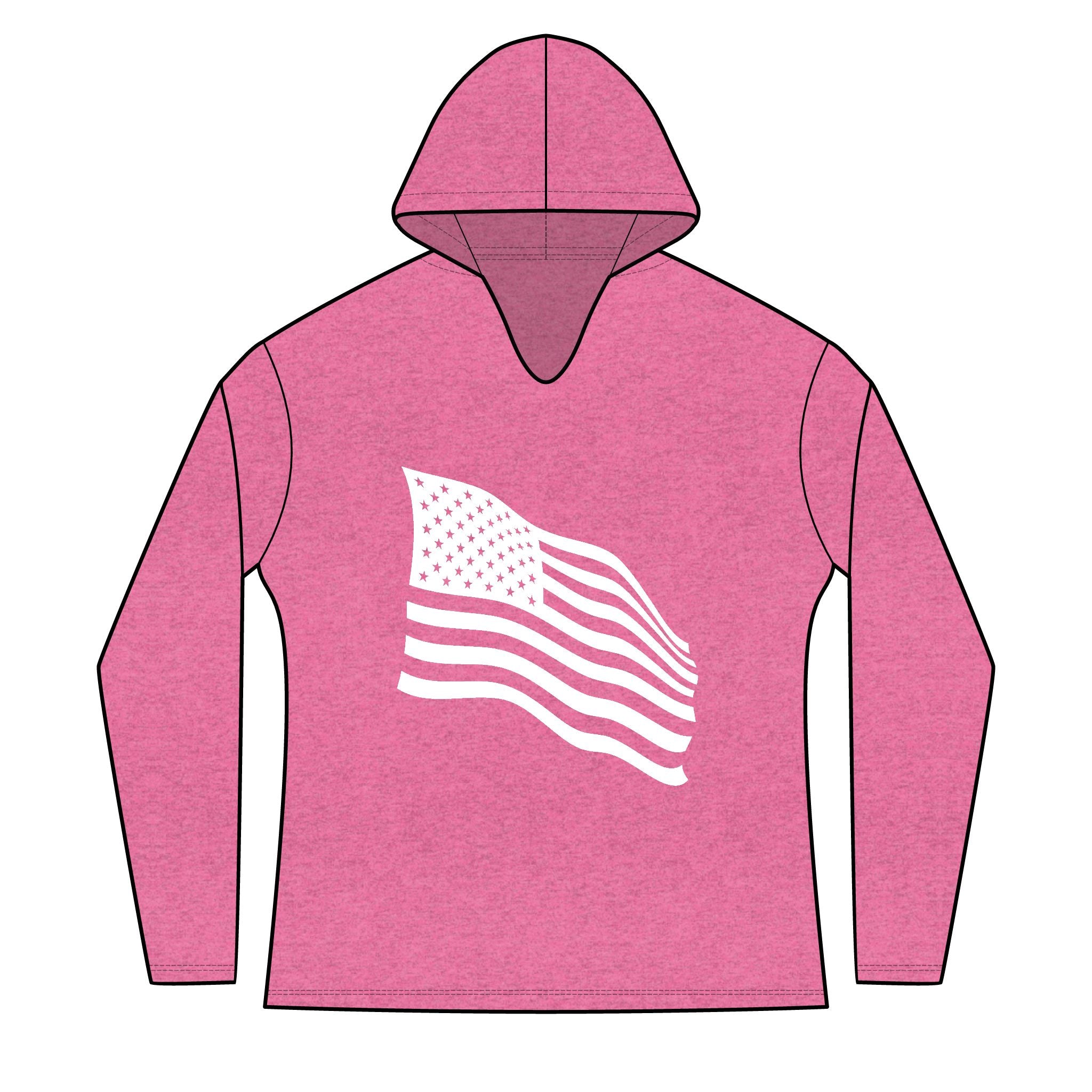 freedom looks good on me | Waving American Flag Hoodie | Women's Long Sleeve Patriotic Top | Red, White, and Unfiltered | Group Chat Energy