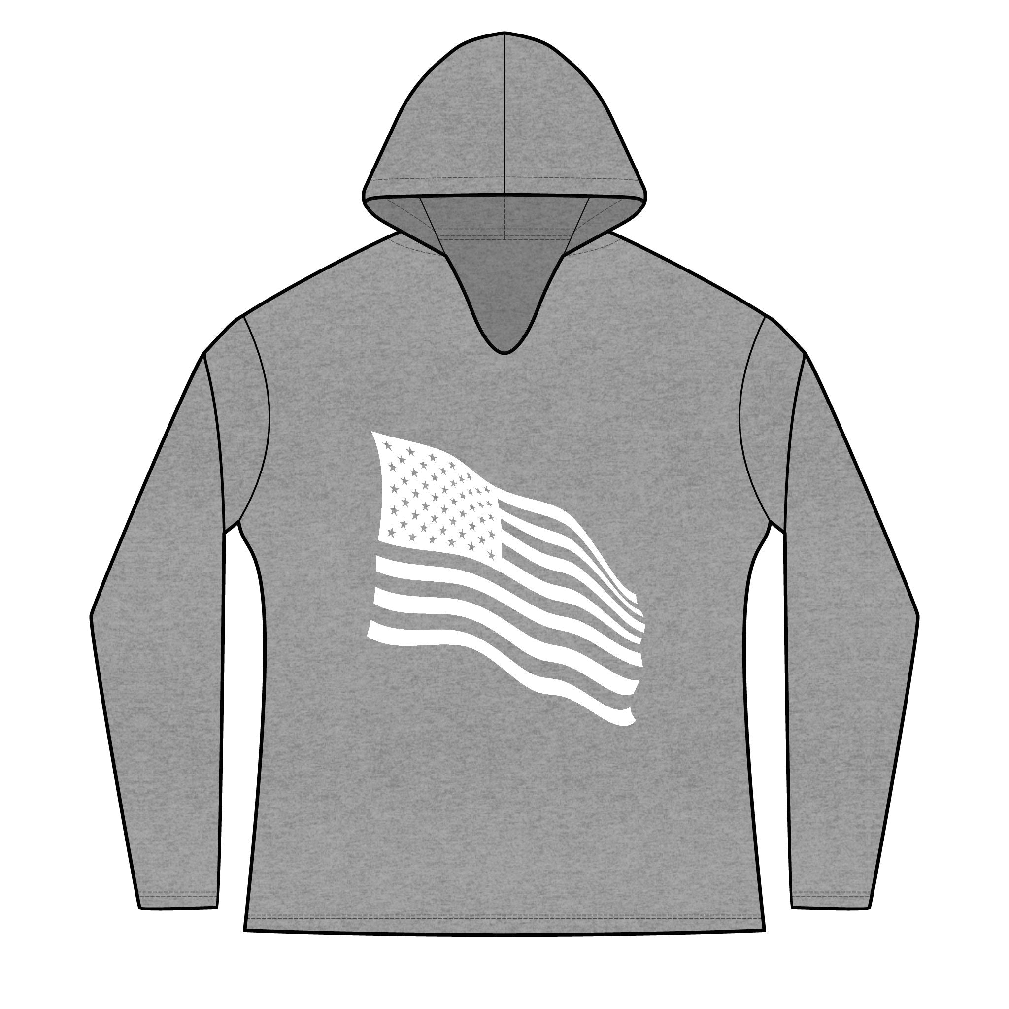 freedom looks good on me | Waving American Flag Hoodie | Women's Long Sleeve Patriotic Top | Red, White, and Unfiltered | Group Chat Energy